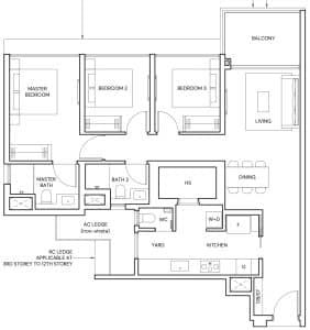 parktown-residence-3-bedroom-type-cp1-singapore